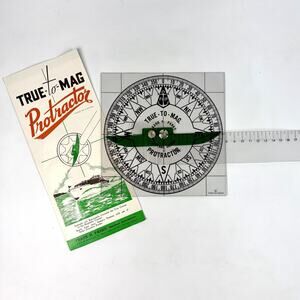 Vintage Nautical Navigation Course Protractor True To Mag Frank H Parks 1960s